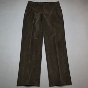 Joseph Feiss 34x34 Tan Brown Ribbed Corduroy Flat Front Classic Dress Mens Pants